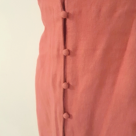 Miss Shop Size 12 Deep Pink Button Front Dress with Belt Tie 55% Linen - Picture 4 of 9